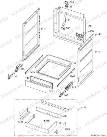 Взрыв-схема плиты (духовки) Elektro Helios SK6603X - Схема узла Housing 001